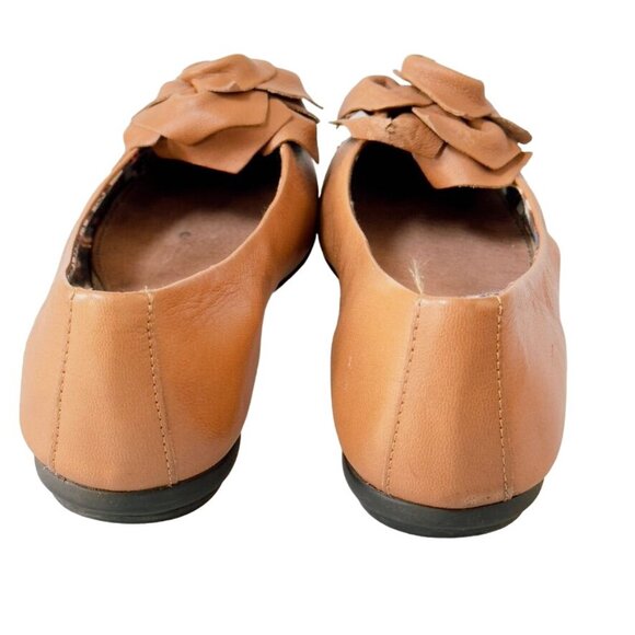 RAS Euforia Womens Tan Vintage Leather Ballet Flats Leather Rosette Size 39 US 9 - Picture 4 of 13